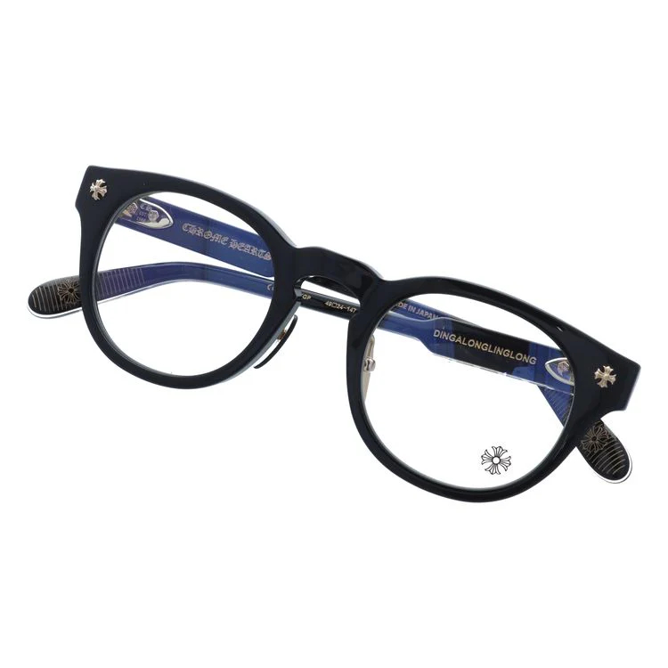 【Chrome Hearts】クロムハーツ メガネフレーム 伊達メガネ CHROME HEARTS DINGALONGLINGLONG BK-18KGP 49サイズ ボストン ユニセックス メンズ レディース