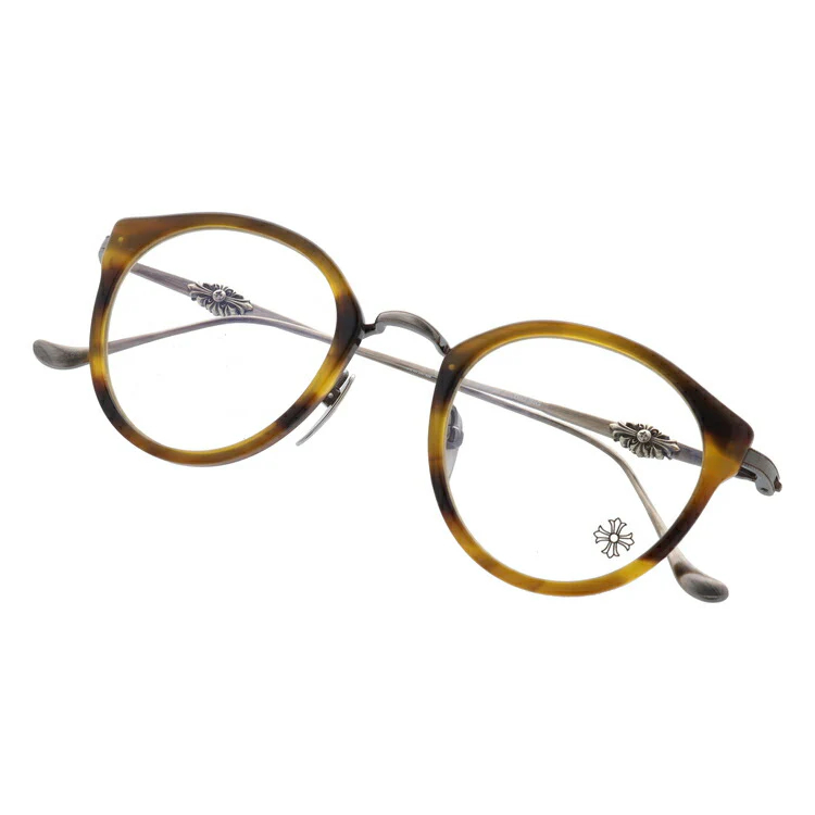 クロムハーツ メガネ　 度なし 伊達メガネ 眼鏡 メガネフレーム CHROME HEARTS DIG BIG BOS/AS 45サイズ ボストン型 ユニセックス メンズ レディース 紫外線 UVカット ラッピング無料