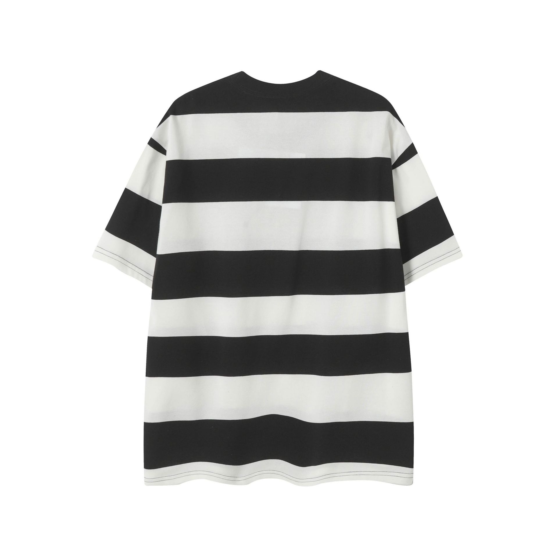 2025年夏新作 CELINE ストライプロゴプリント ルーズ 半袖Tシャツ 【男女兼用】