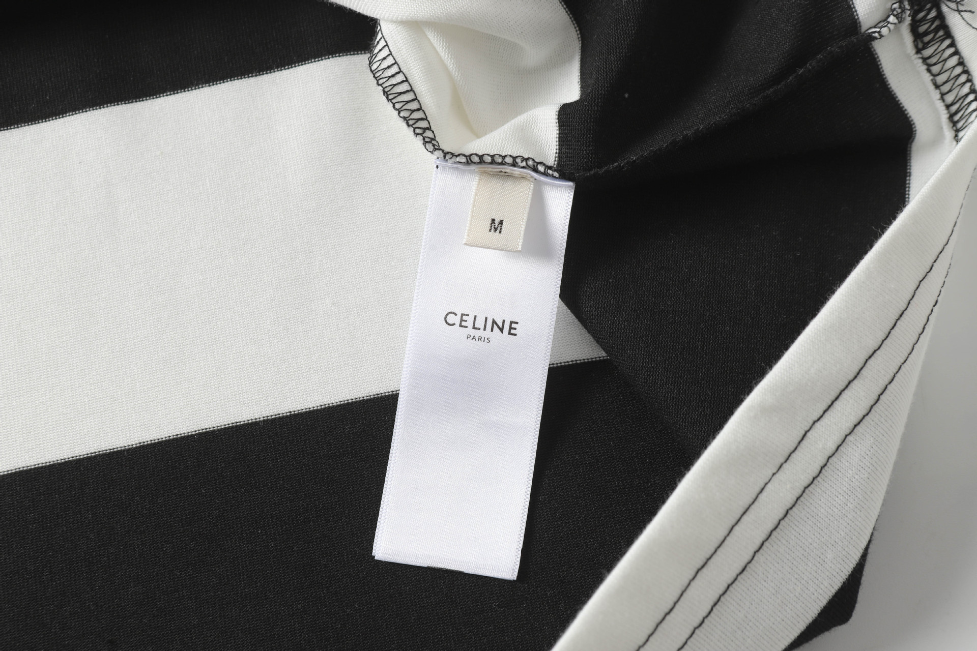 2025年夏新作 CELINE ストライプロゴプリント ルーズ 半袖Tシャツ 【男女兼用】