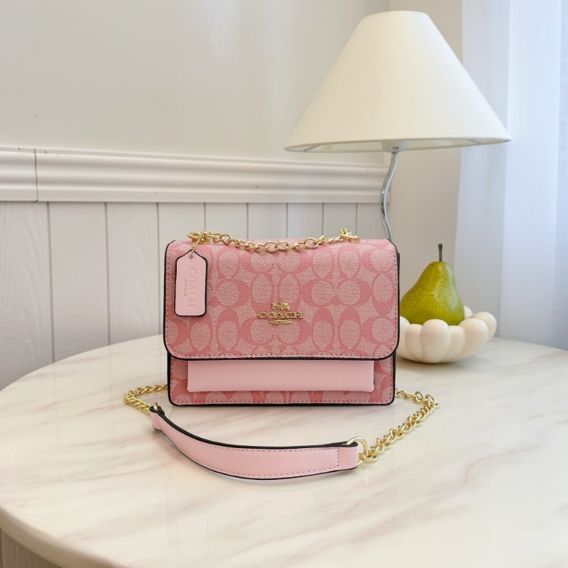 COACH コーチ バッグ コーティングキャンバス レザー シグネチャー チェーン ドロップハンドル クロスボディ ショルダーバッグ 