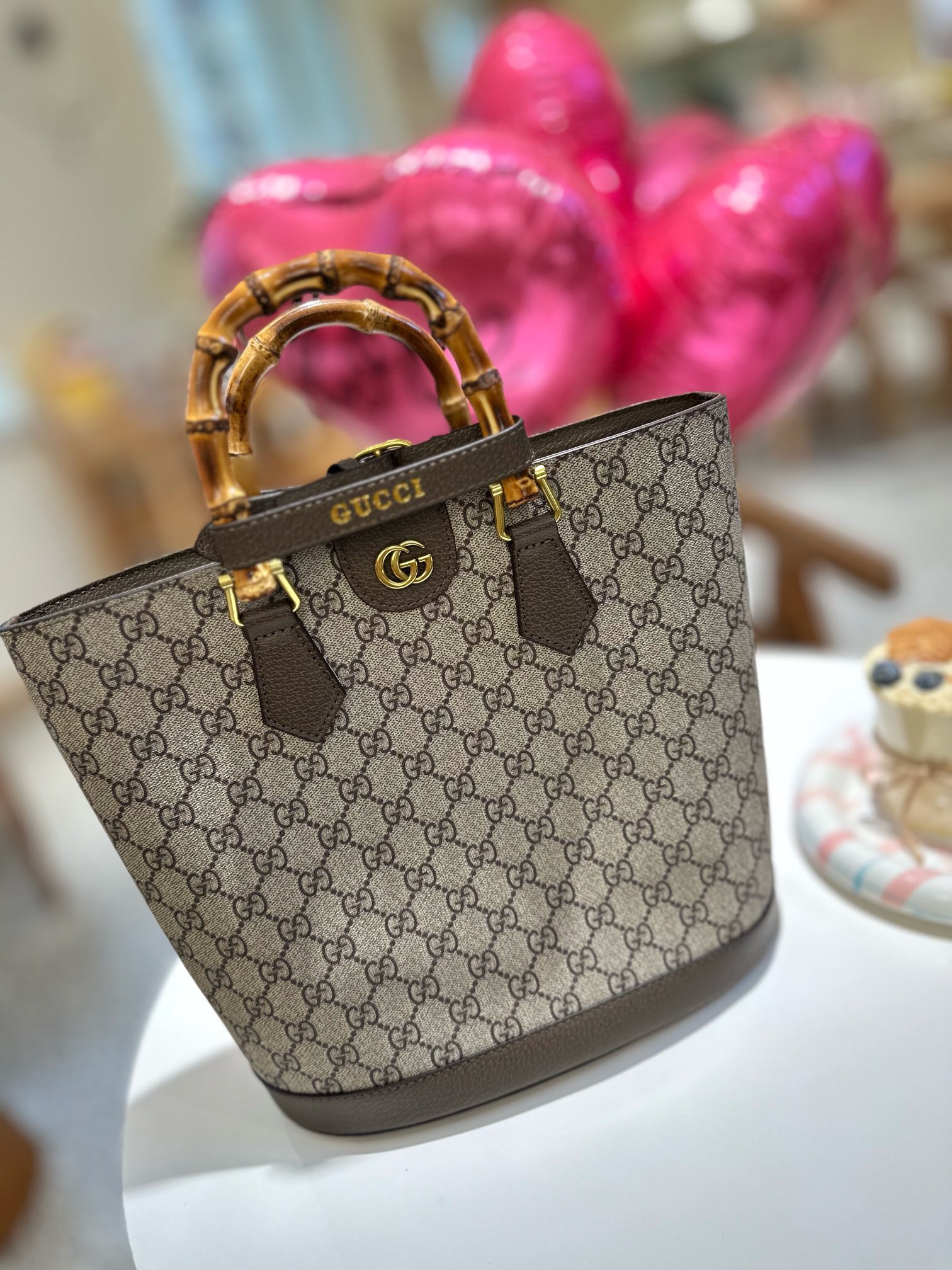 【GUCCI】グッチ 竹のハンドル バケツバッグ ハンドバッグ サイズ 25cm