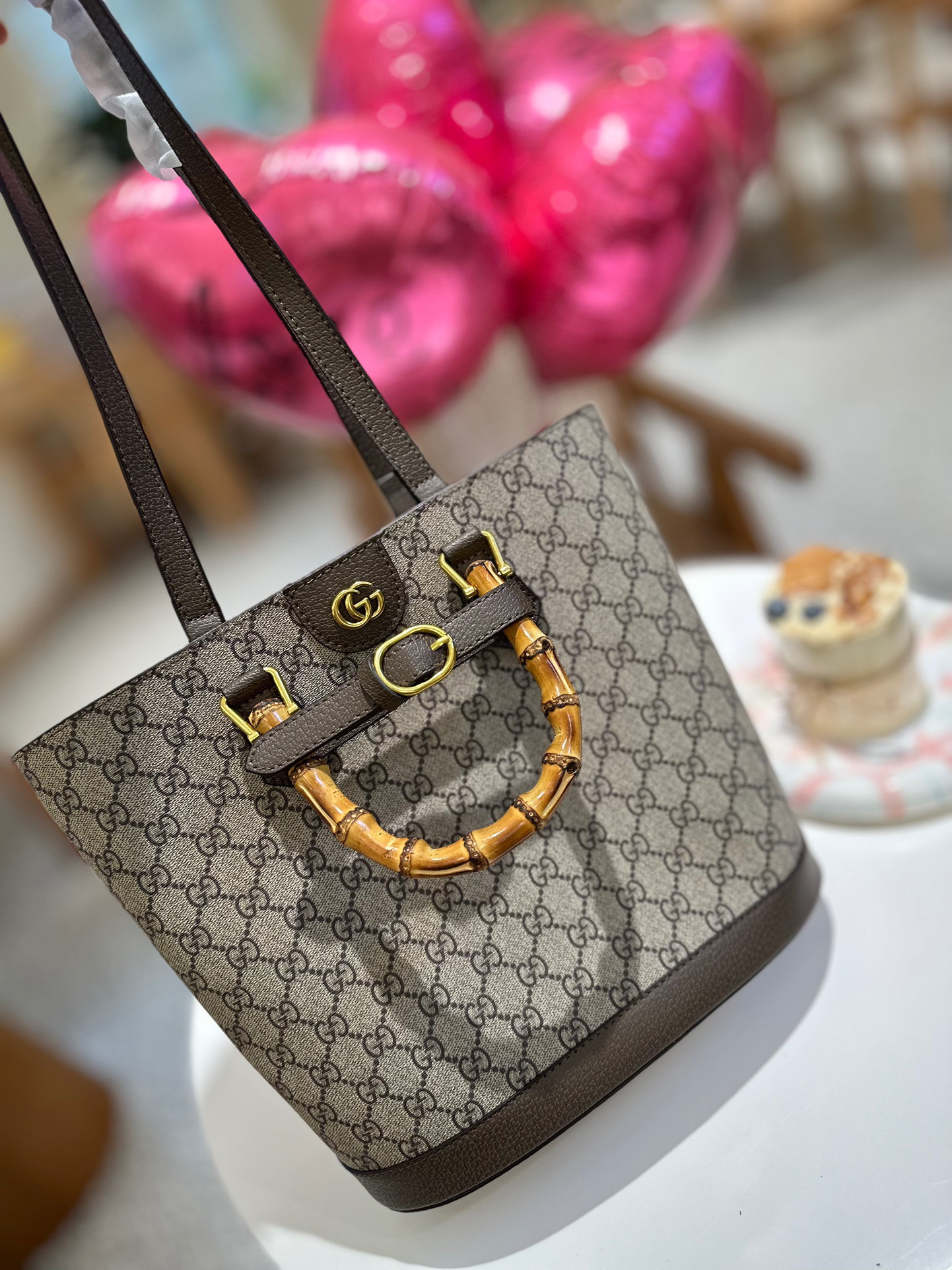 【GUCCI】グッチ 竹のハンドル バケツバッグ ハンドバッグ サイズ 25cm