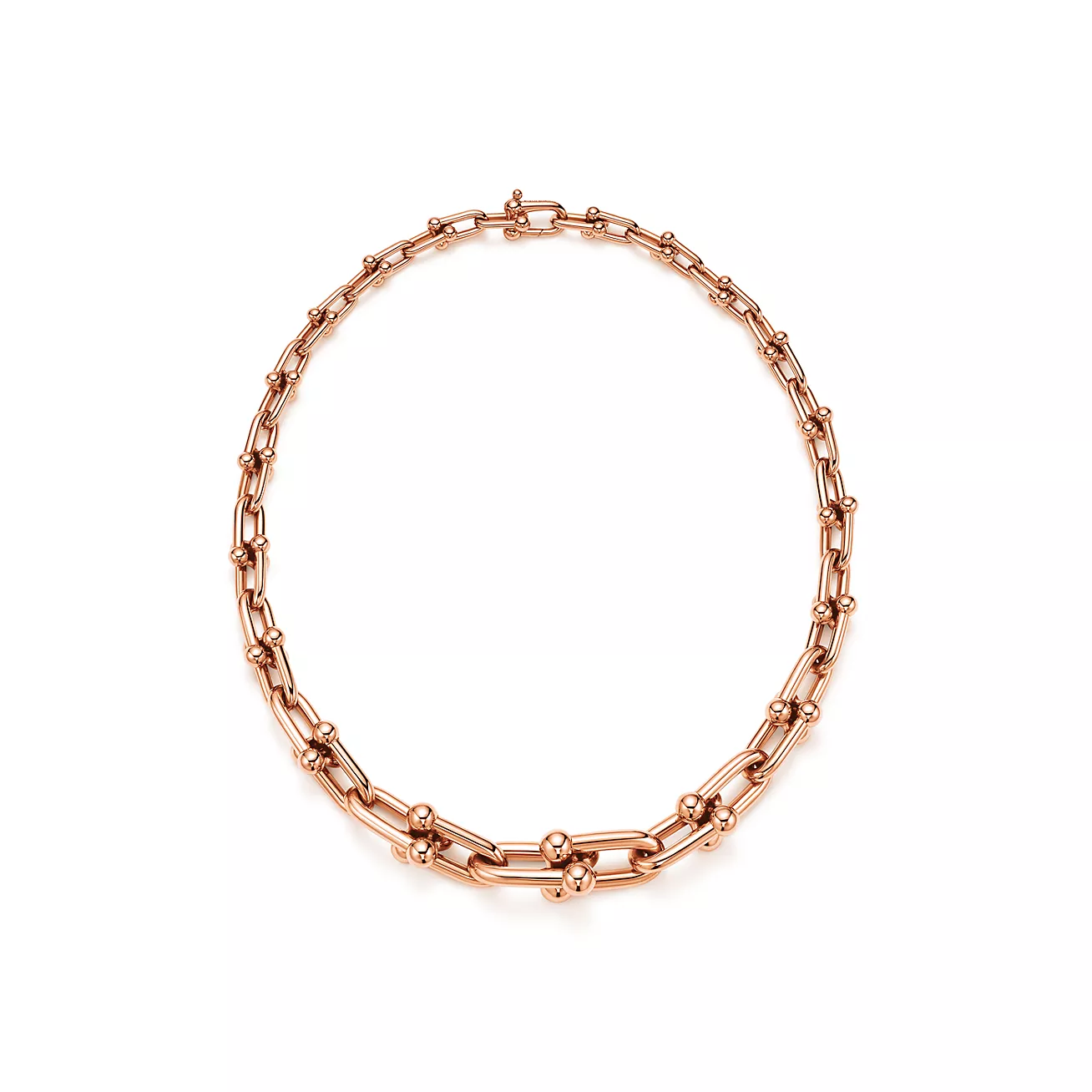 ティファニー/Tiffany ハードウェア グラジュエイテッド リンク ネックレス ローズゴールド