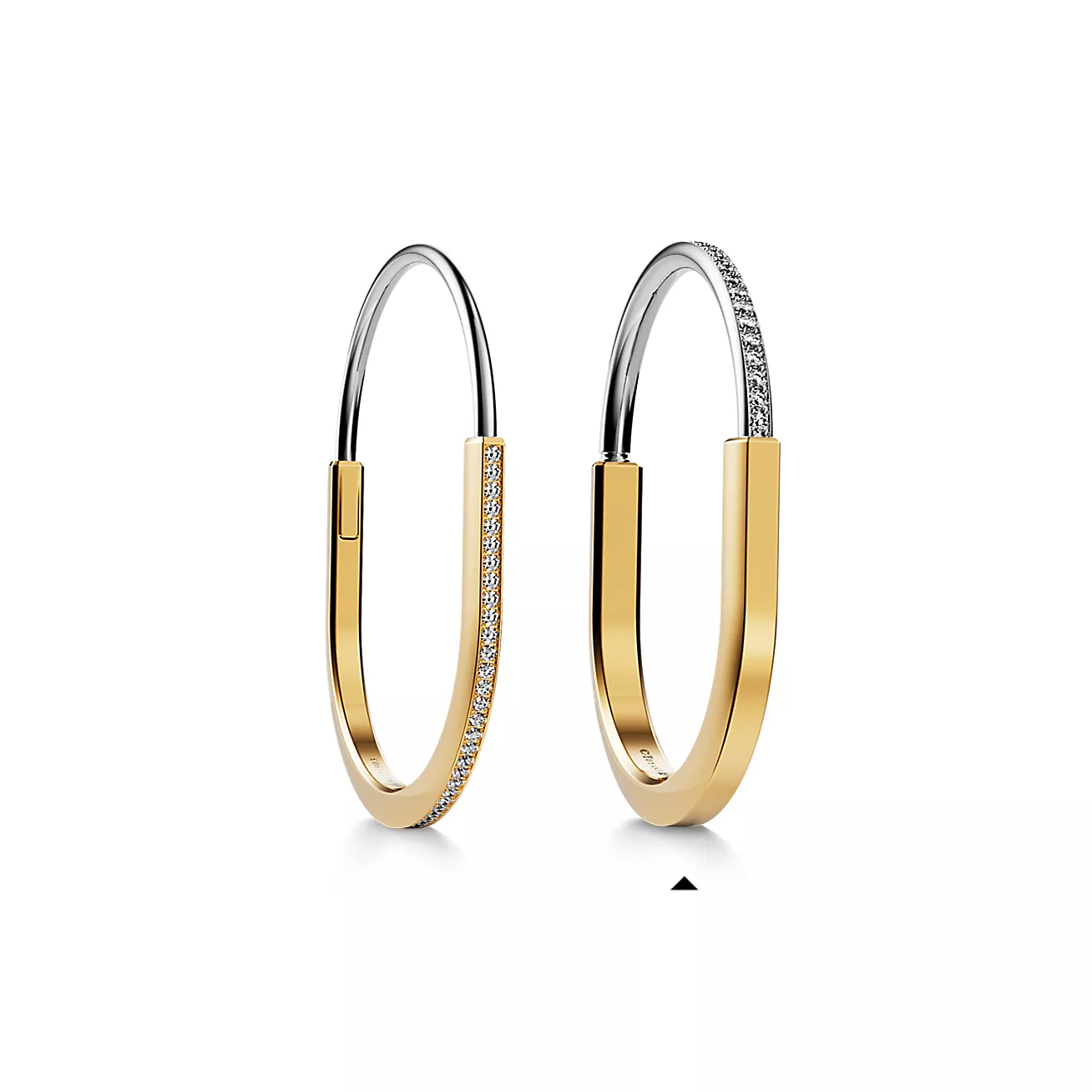 ティファニー ロック バングル ハーフ パヴェ ダイヤモンド イエローゴールド ＆ ホワイトゴールド