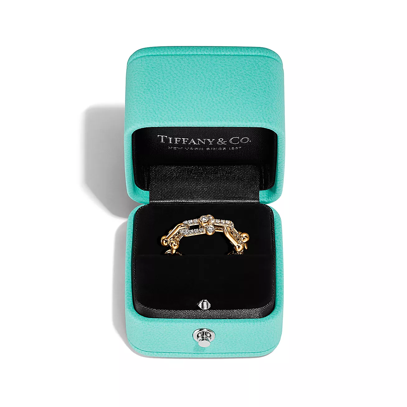 ティファニー/Tiffany ハードウェア リンク リング ダイヤモンド イエローゴールド（スモール） - 男女兼用