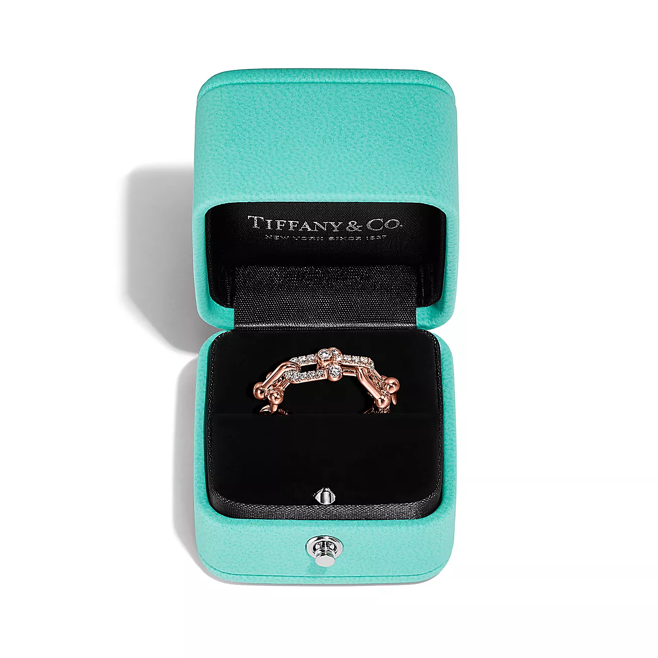 ティファニー/Tiffany ハードウェア スモール リンク リング ダイヤモンド ローズゴールド - 男女兼用