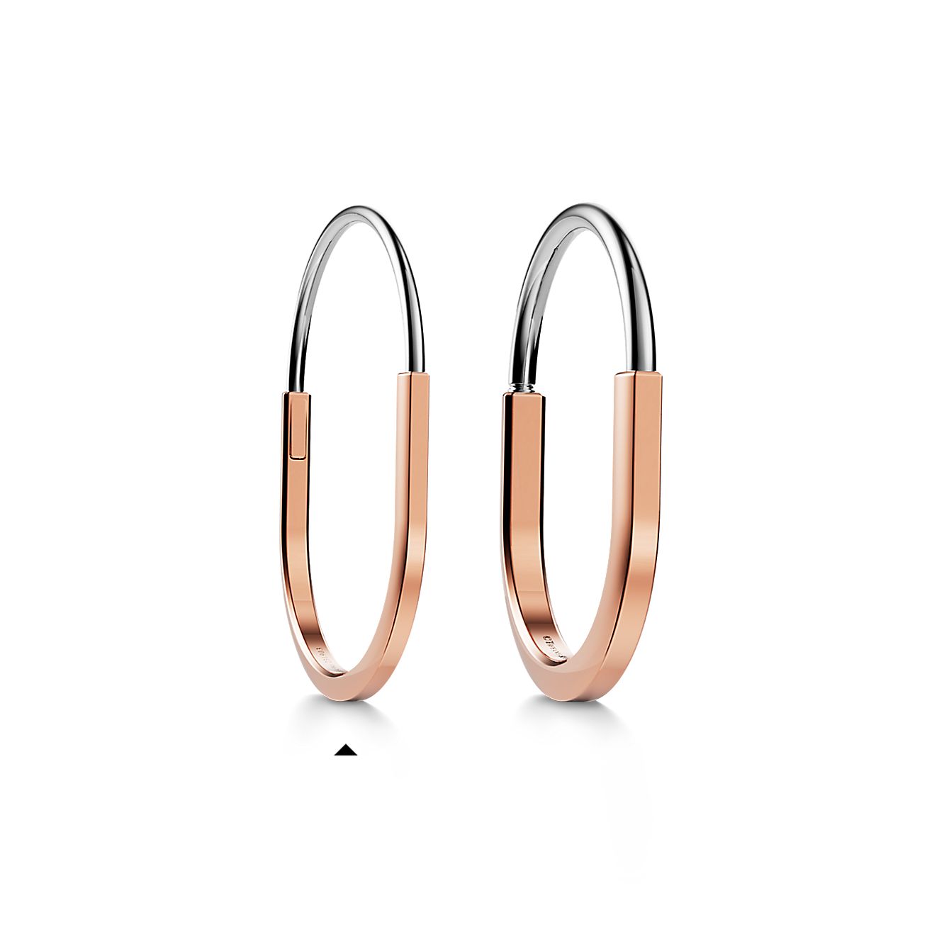 ティファニー ロック ナロー バングル ローズゴールド ＆ ホワイトゴールド