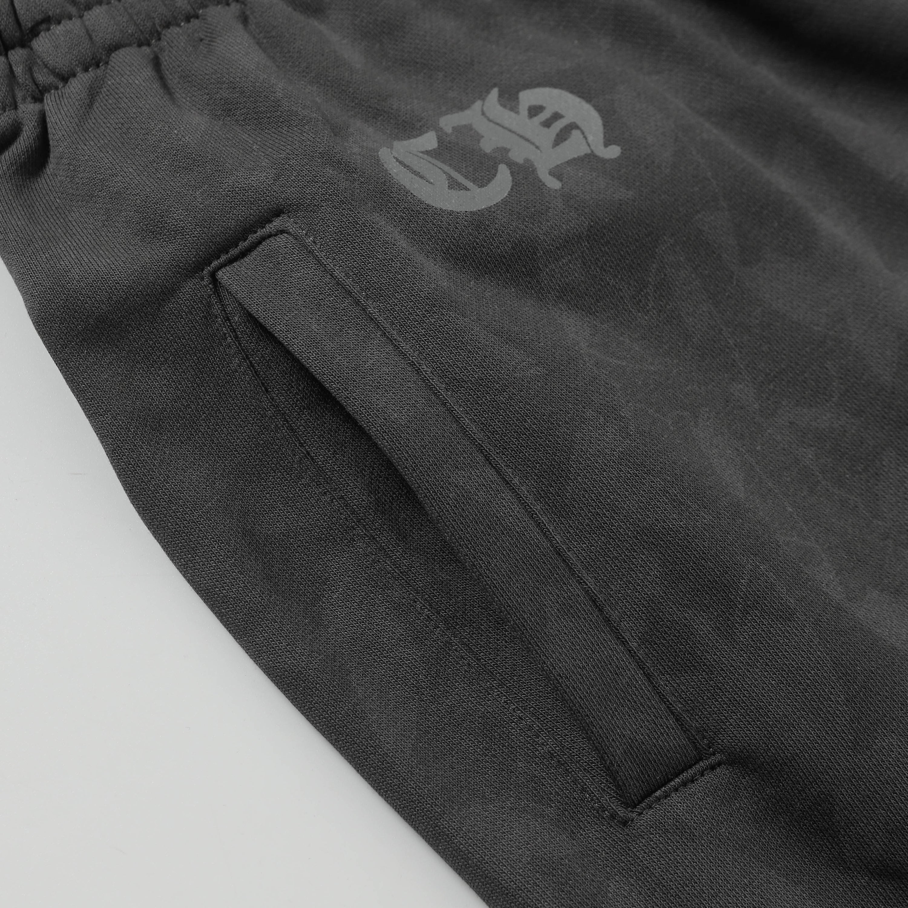 【Chrome Hearts】クロムハーツ ブラック トーナルモノグラム ホースシューロゴ ショートパンツ