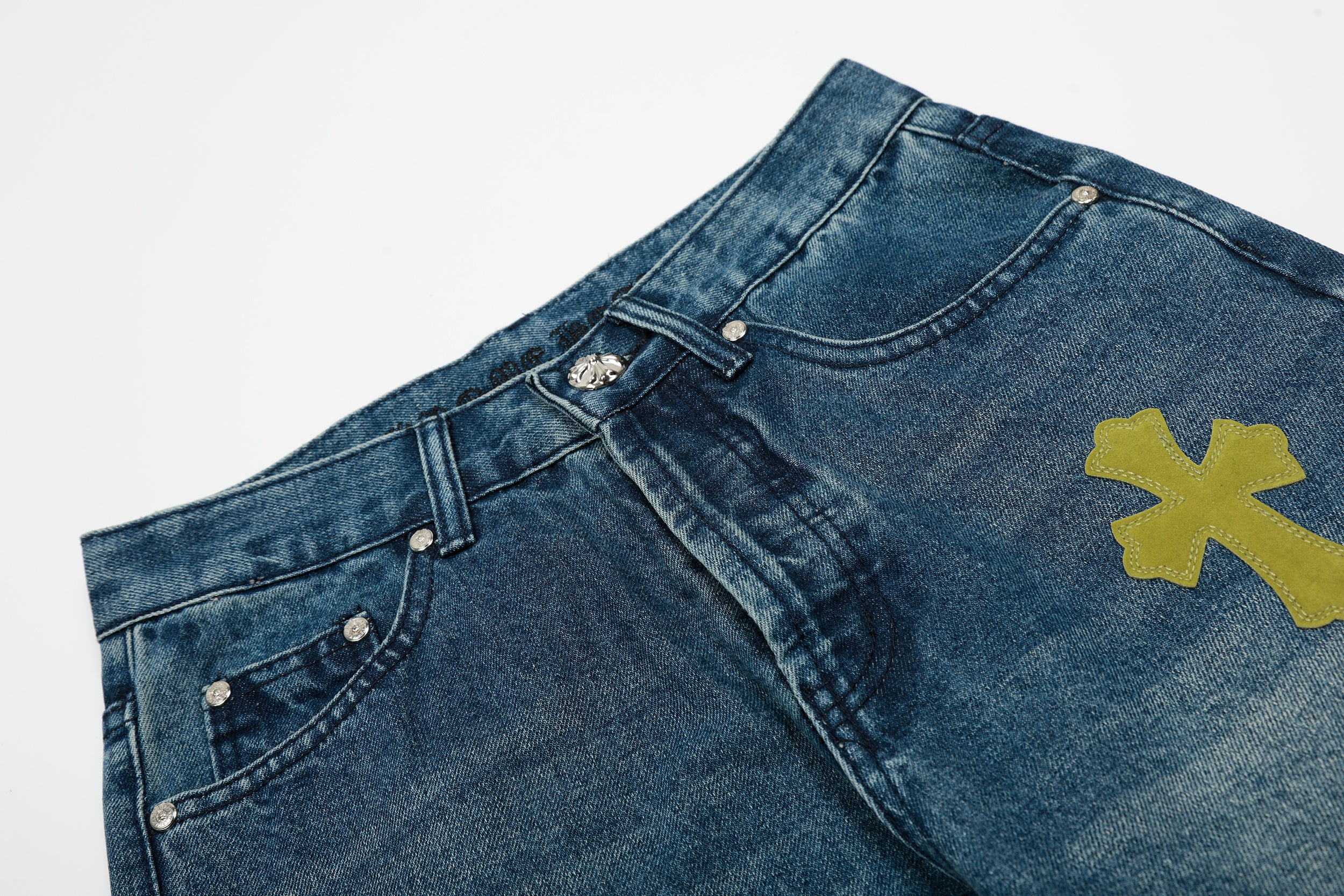 【Chrome Hearts】クロムハーツ 限定版 カラフルレザー マルチカラー ハイストリートワークジーンズ