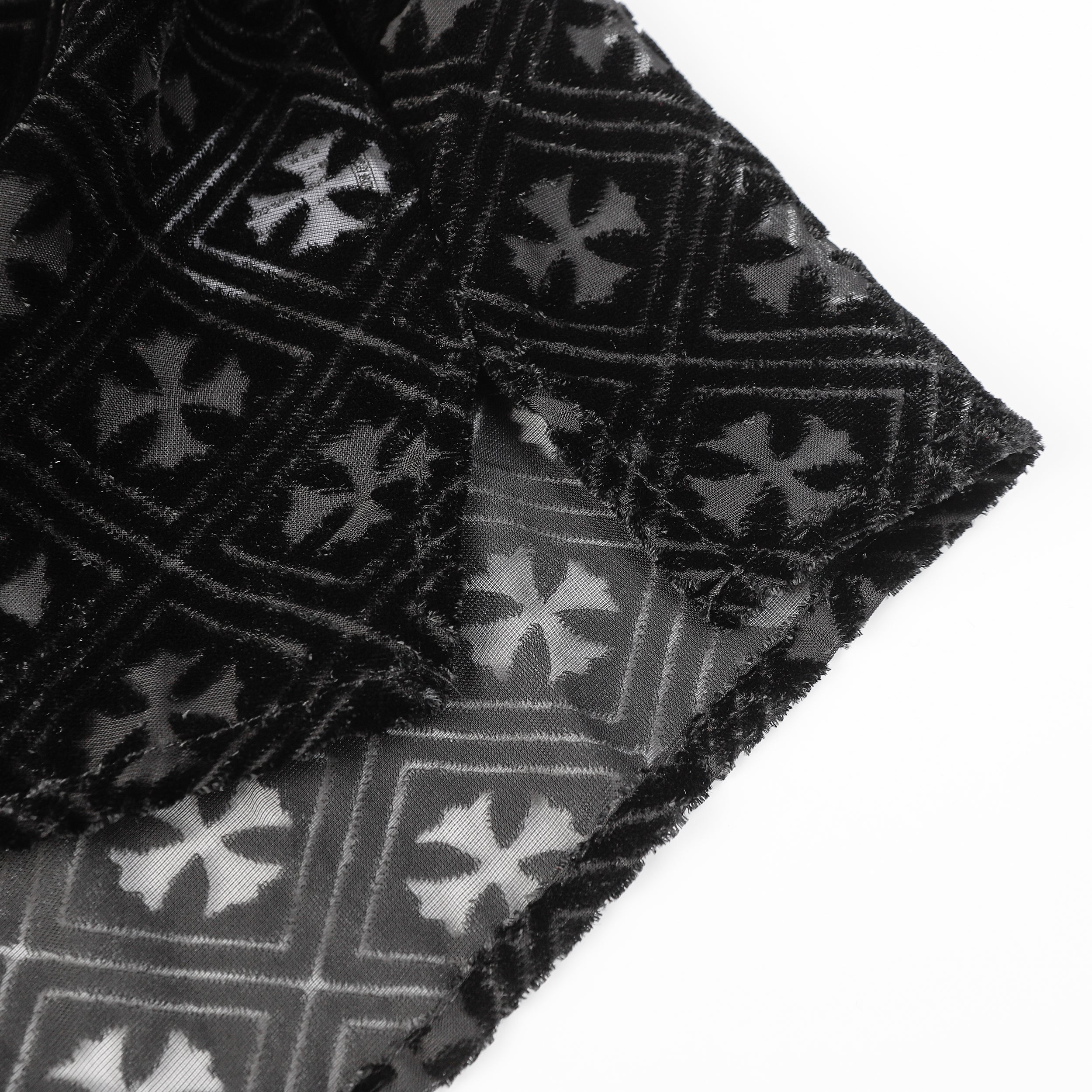 【Chrome Hearts】クロムハーツ クロス ブラックベルベット Tシャツ