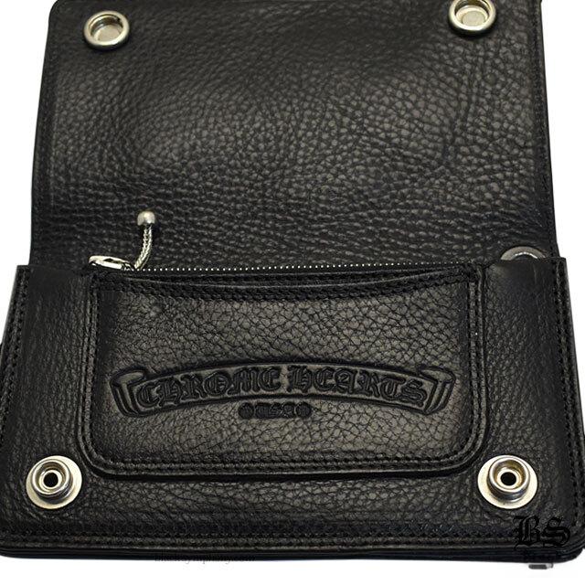 クロムハーツ 1ジップクロスボタンレザーウォレット クロスパッチ 財布