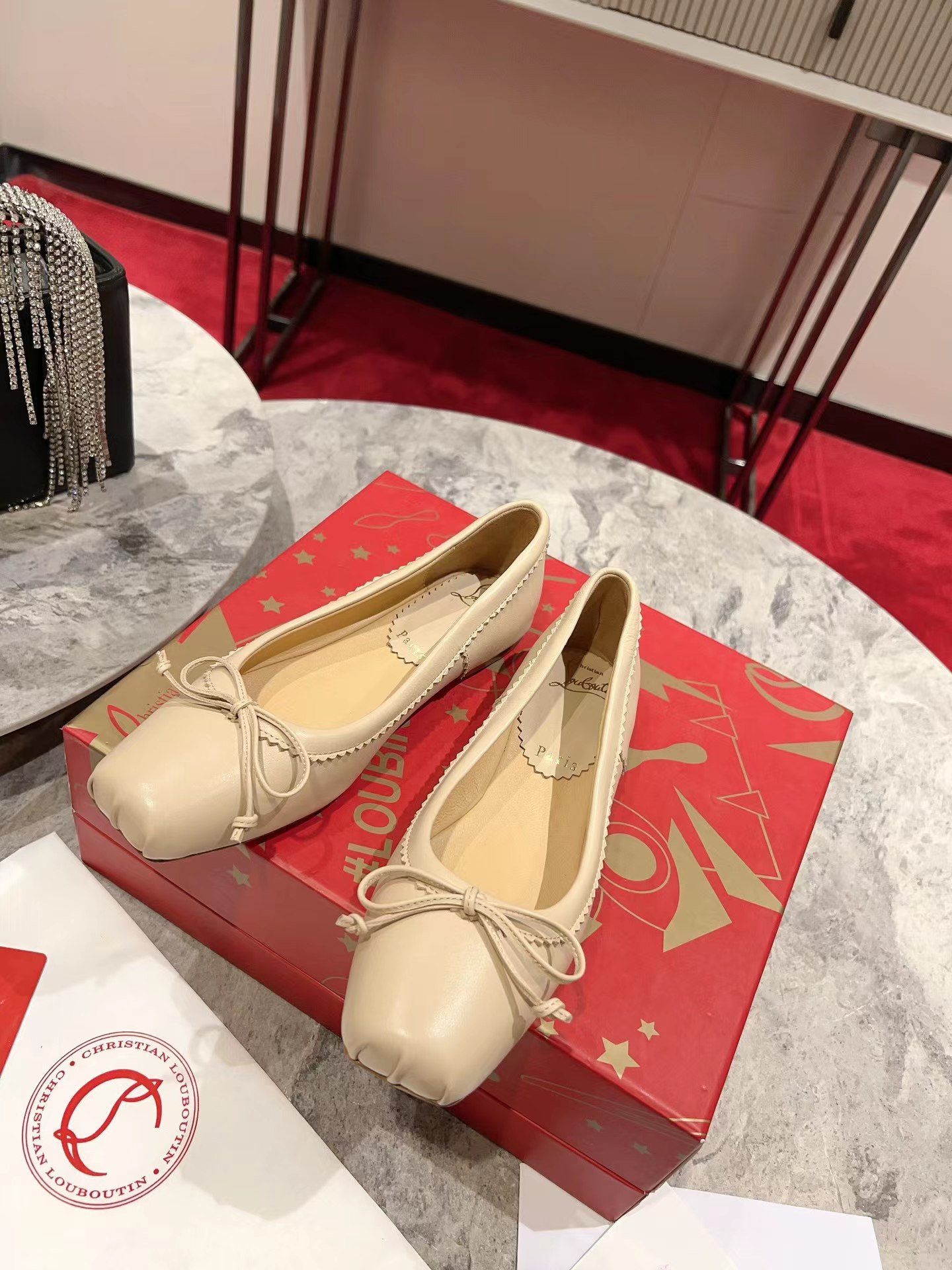 【Christian Louboutin】クリスチャン ルブタン Mamadrague Ballerinas Nappa Leather Leche Beige-高島屋オンラインストア - 公式