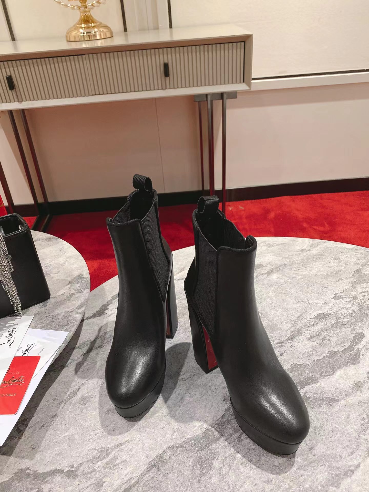 【Christian Louboutin】クリスチャン ルブタン Movidastic 130 mm Low Boots Calf Leather Black-高島屋オンラインストア - 公式