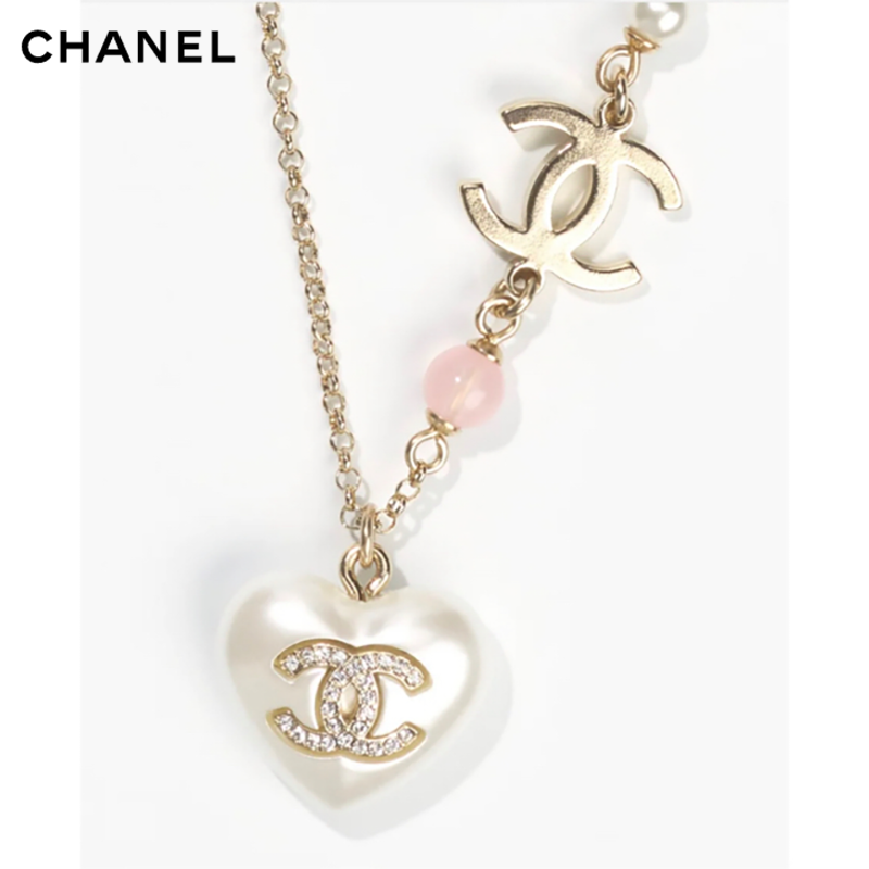 CHANEL シャネル ハートパールネックレス　ホワイト