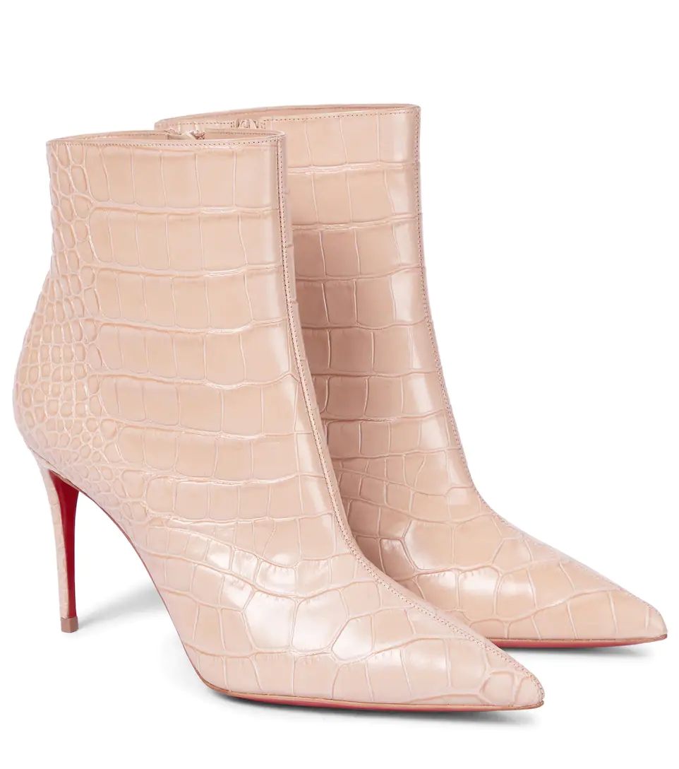 【Christian Louboutin】クリスチャン ルブタン Ankle Boots Croc-Effect 100 mm Pink Calfskin Leather-高島屋オンラインストア - 公式