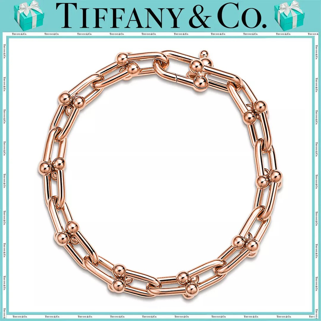 ティファニ/Tiffany ー ハードウェア ミディアム リンク ブレスレット ローズゴールド