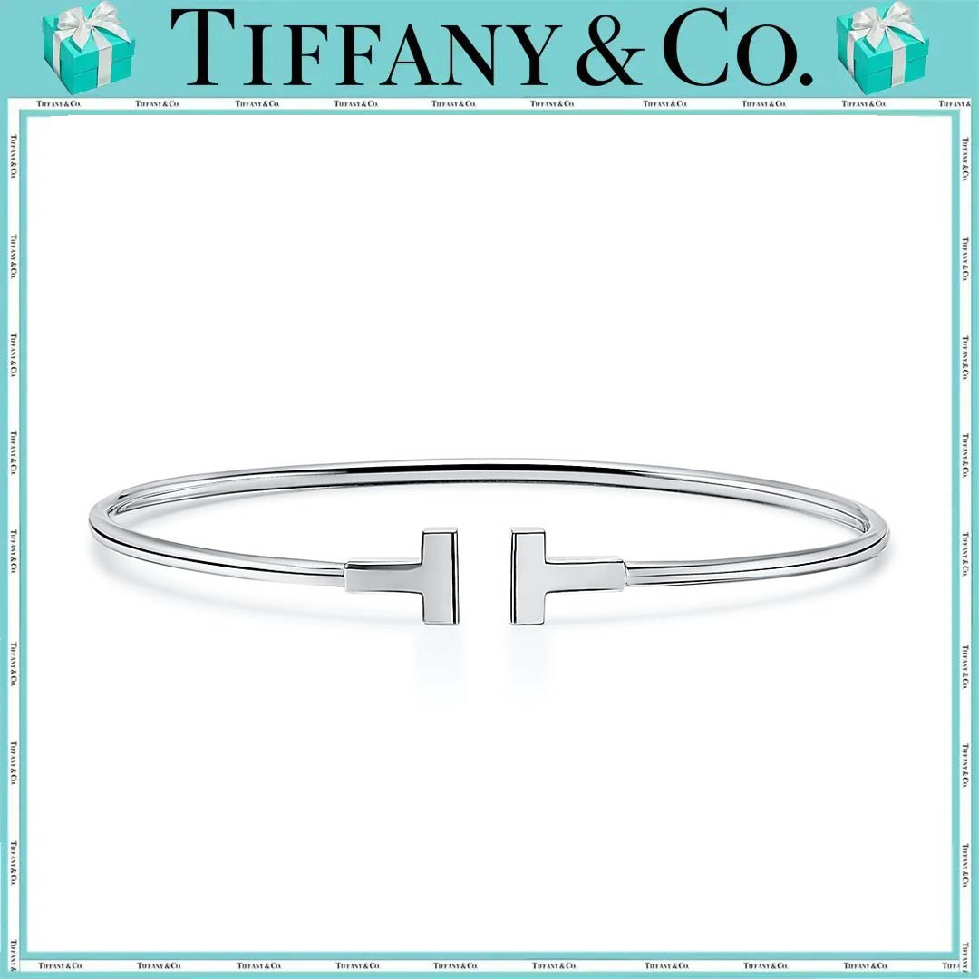 ティファニー T ナロー ワイヤー ブレスレット ホワイトゴールド