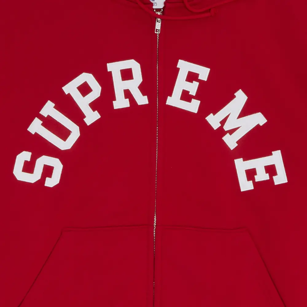 Supreme x Champion Zip Up Hooded Sweatshirt 'Red'