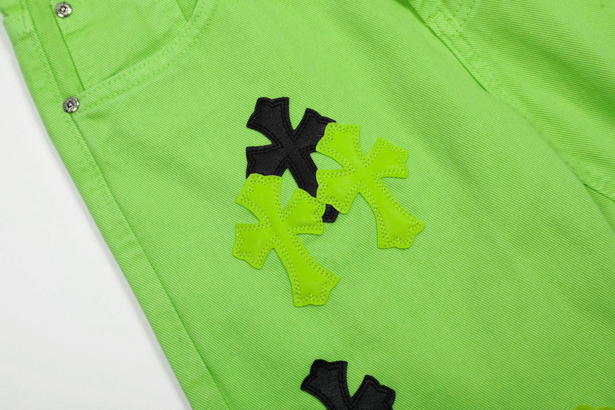 【Chrome Hearts】クロムハーツ 限定版 グリーンカウジーンズ