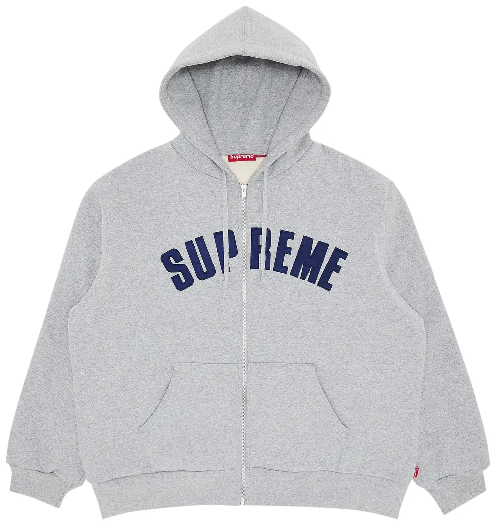 Supreme Arc Thermal Zip Up Hooded Sweatshirt 'Heather Grey'