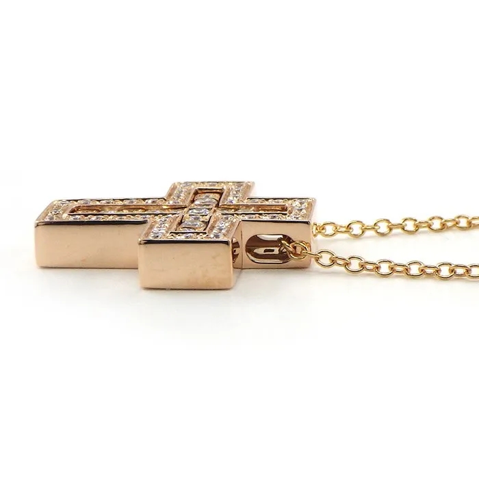 【国内発送/直営店】ダミアーニ DAMIANI ネックレス ベル エポック XS 20083492 ダブル クロス ダイヤモンド 0.39ct K18PG