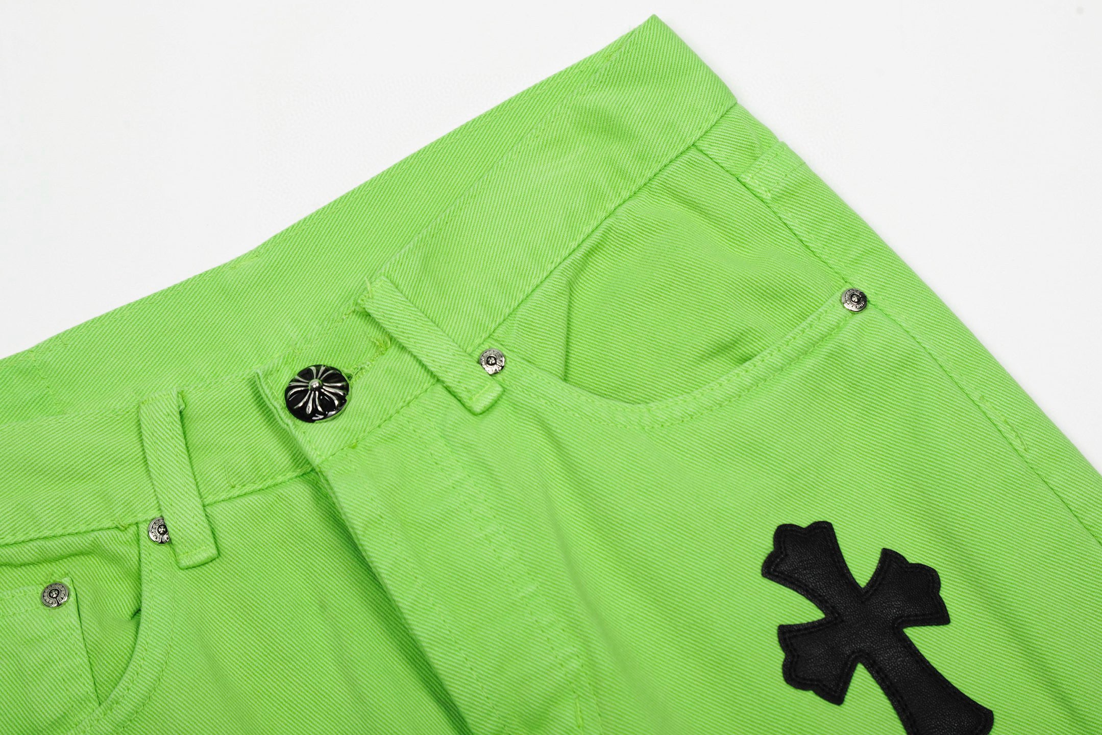 【Chrome Hearts】クロムハーツ 限定版 グリーンカウジーンズ