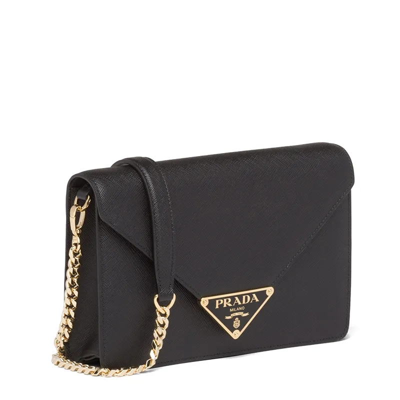 【PRADA】☆人気☆ レディース ブラック エンベロープ ショルダー バッグ