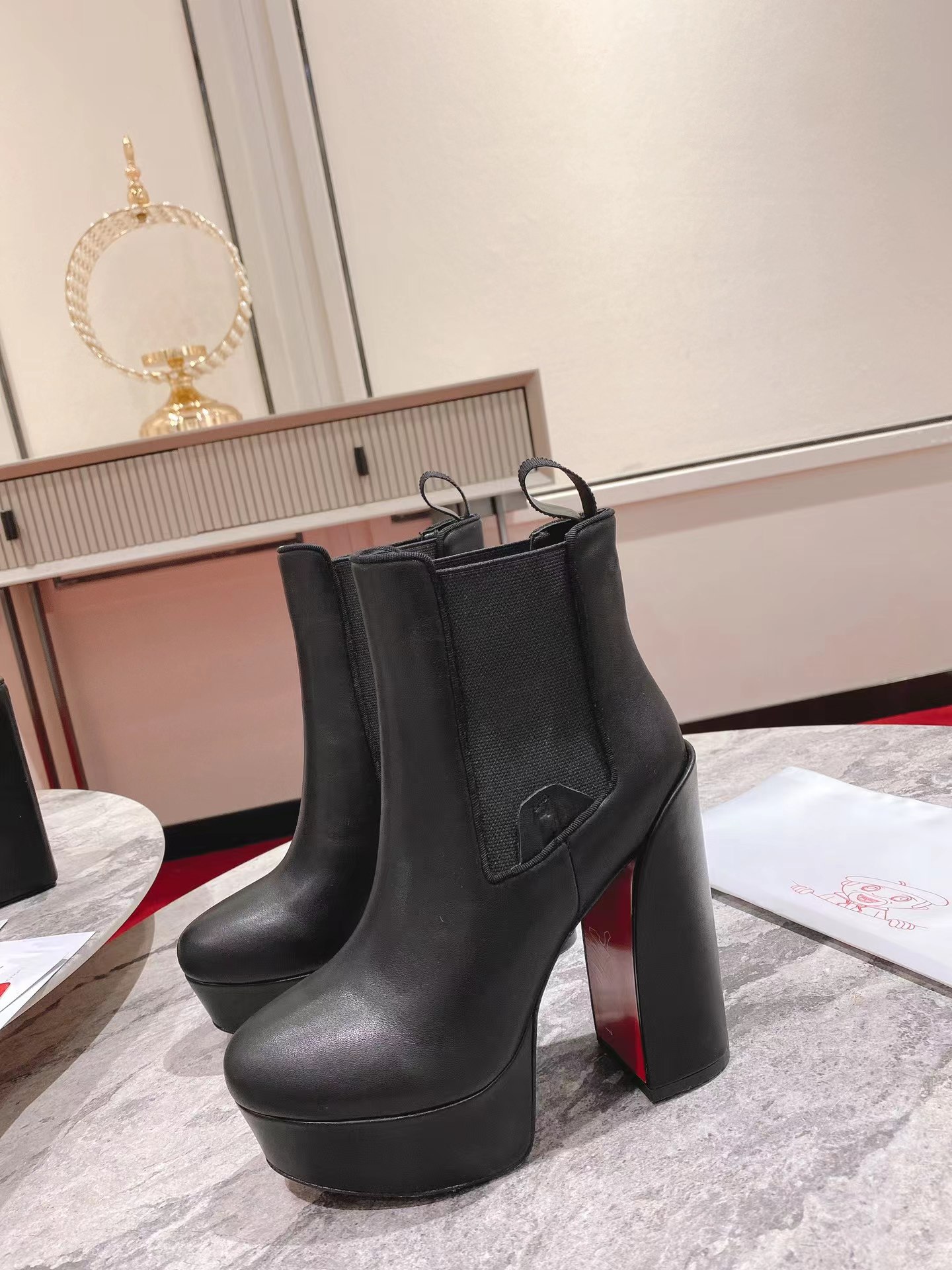 【Christian Louboutin】クリスチャン ルブタン Movidastic 130 mm Low Boots Calf Leather Black-高島屋オンラインストア - 公式