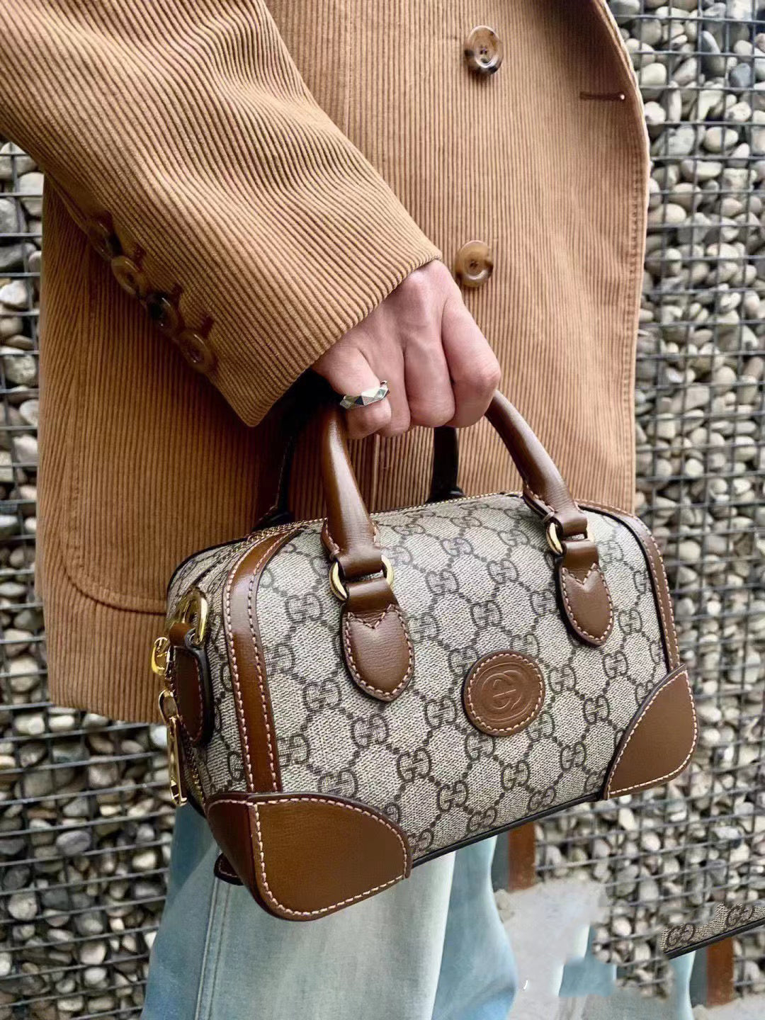 👜【GUCCI】グッチ ボストンバッグ 古典的なパターン