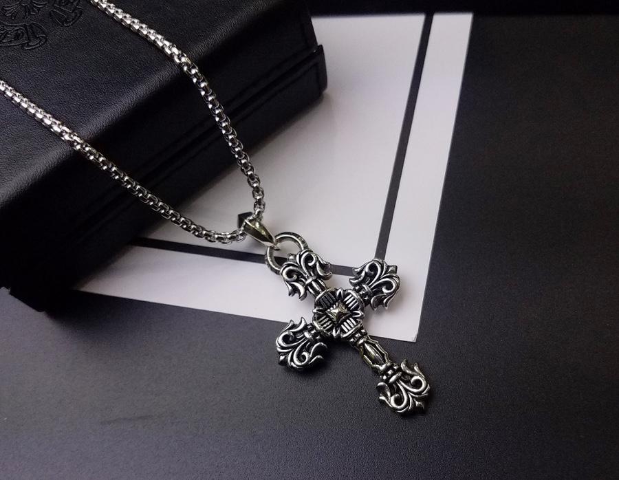 クロムハーツ フレームドCHプラス チャーム ネックレス 男女兼用 (60cm)