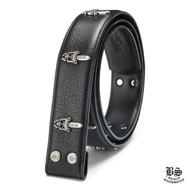 クロムハーツ プレーン レザー 1.5 ベルト ホースシュー リベット(バックルなし)