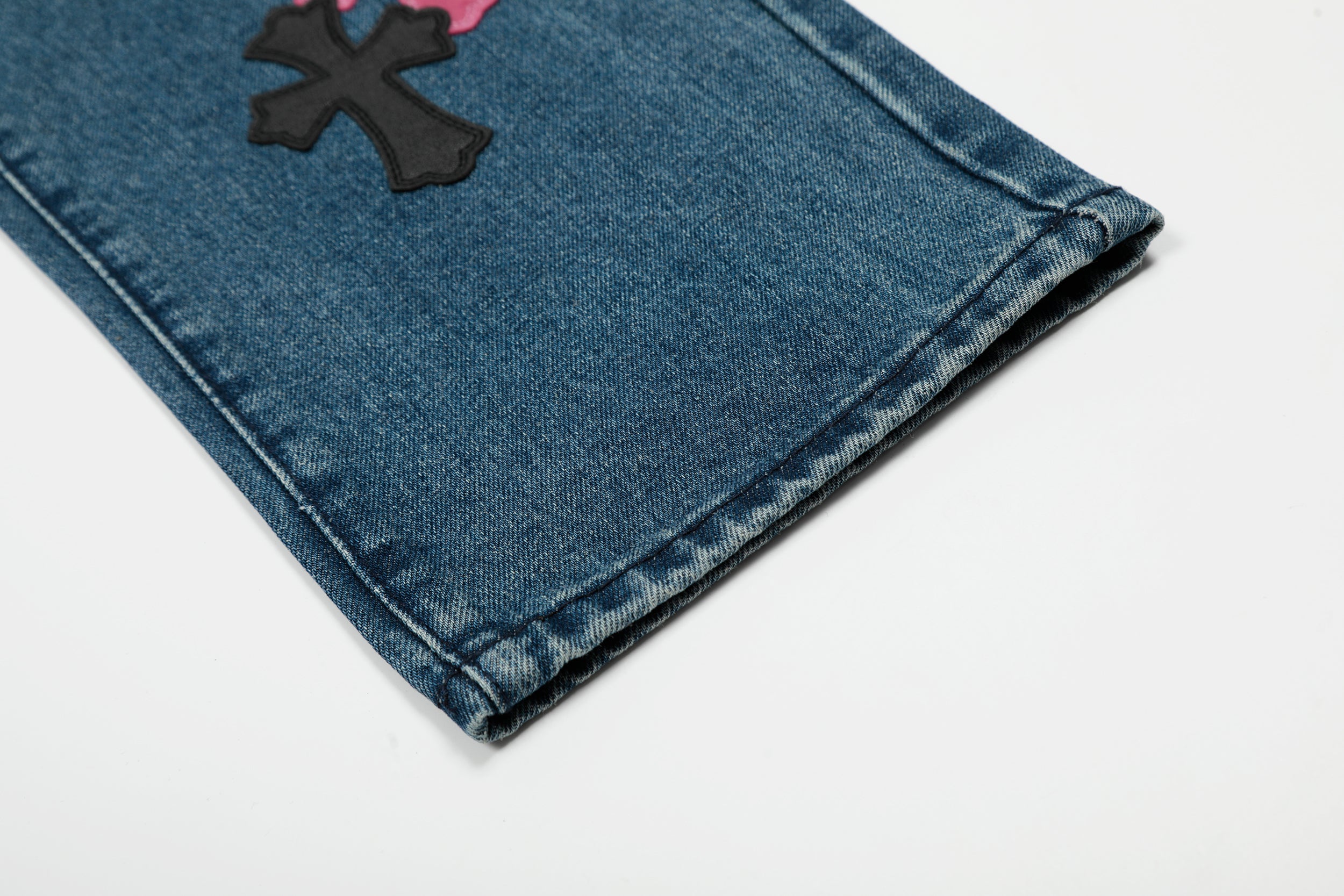 【Chrome Hearts】クロムハーツ 限定版 カラフルレザー マルチカラー ハイストリートワークジーンズ