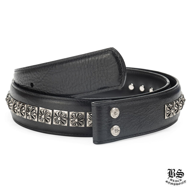 クロムハーツ プレーン レザー 1.5 ベルト ホースシュー リベット（バックルなし）