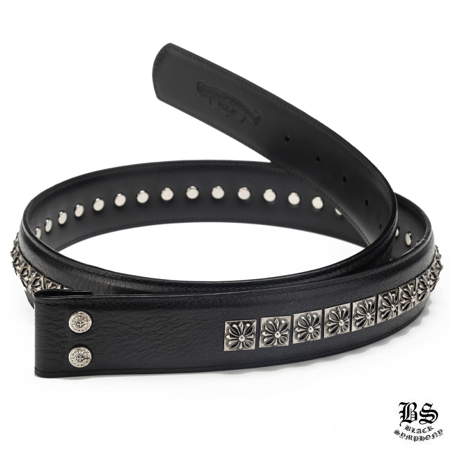 クロムハーツ プレーン レザー 1.5 ベルト ホースシュー リベット（バックルなし）