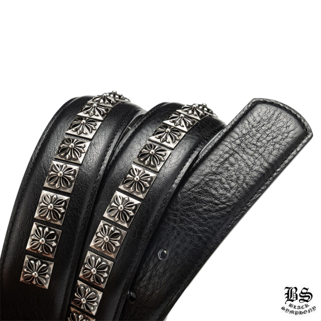 クロムハーツ プレーン レザー 1.5 ベルト ホースシュー リベット（バックルなし）