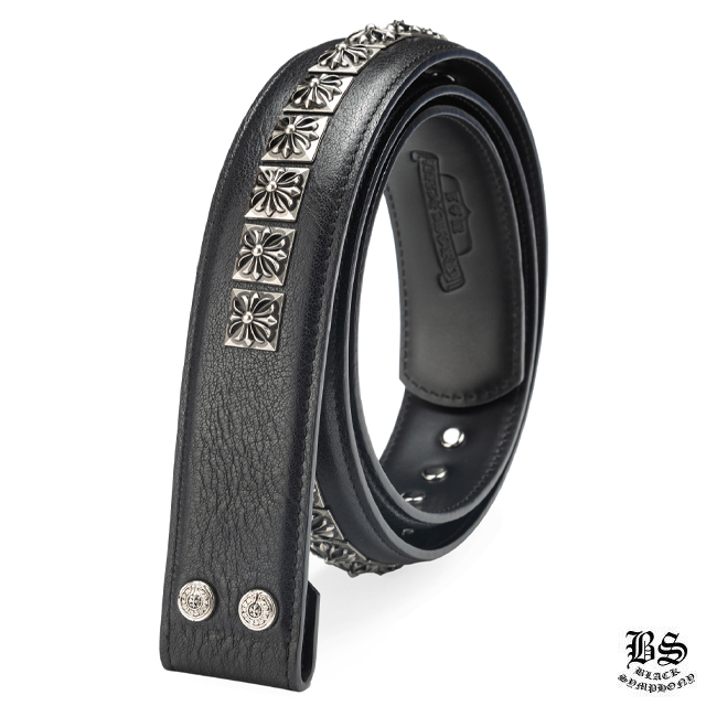 クロムハーツ プレーン レザー 1.5 ベルト ホースシュー リベット（バックルなし）