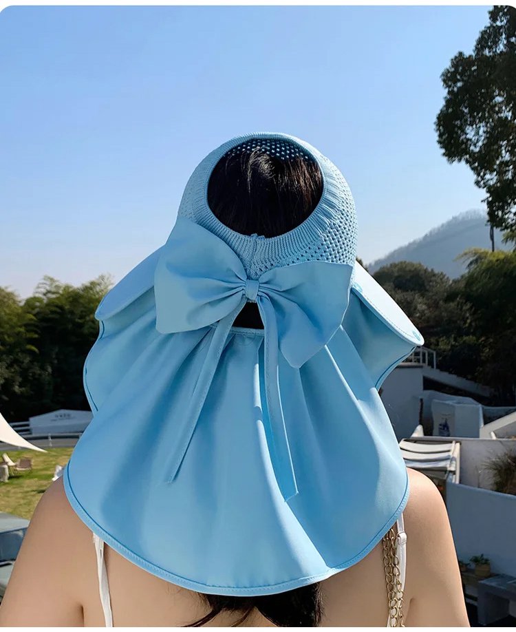  女性うなじまで守る日よけハット