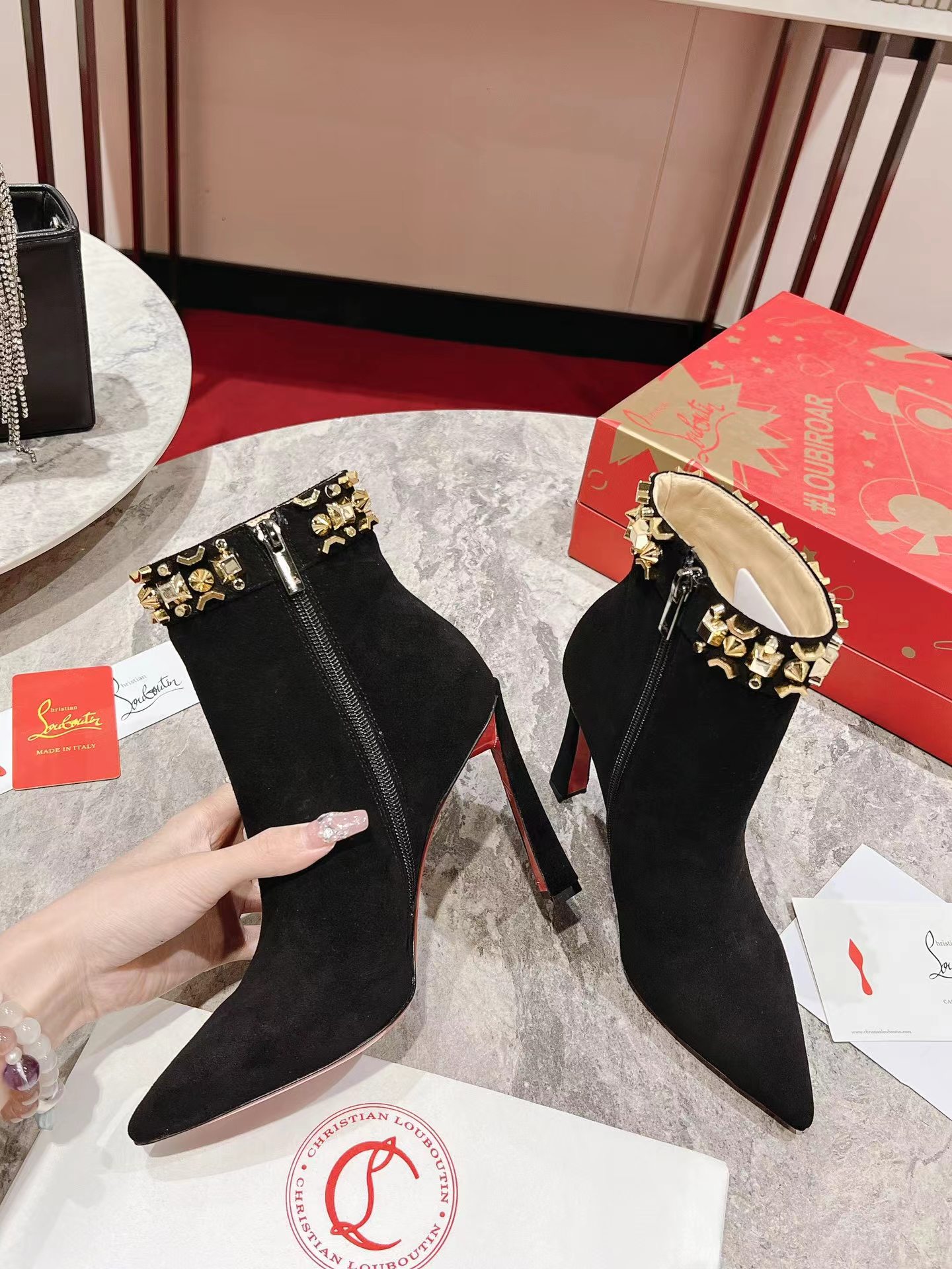 【Christian Louboutin】クリスチャン ルブタン Asteroispikes Booty 100 mm Black-高島屋オンラインストア - 公式