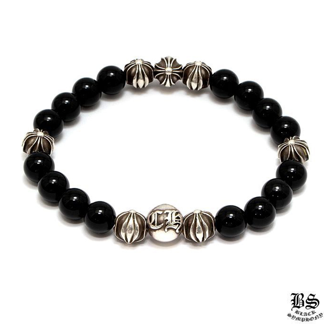 【Chrome Hearts】クロムハーツ マットオニキス ビーズブレス