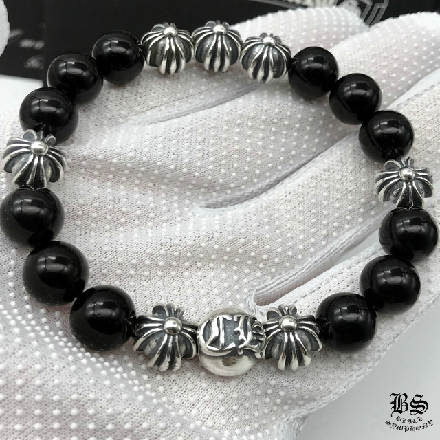 【Chrome Hearts】クロムハーツ マットオニキス ビーズブレス