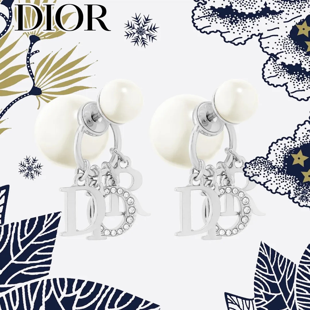 【国内発送/直営店】DIOR TRIBALES ピアス メタル・レジンパール・クリスタル
