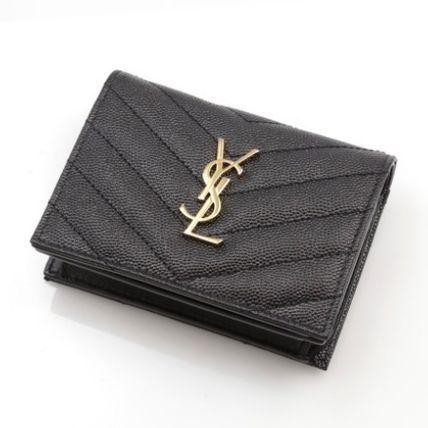 【Saint Laurent】LOU マテラッセ二つ折り財布 ブラック