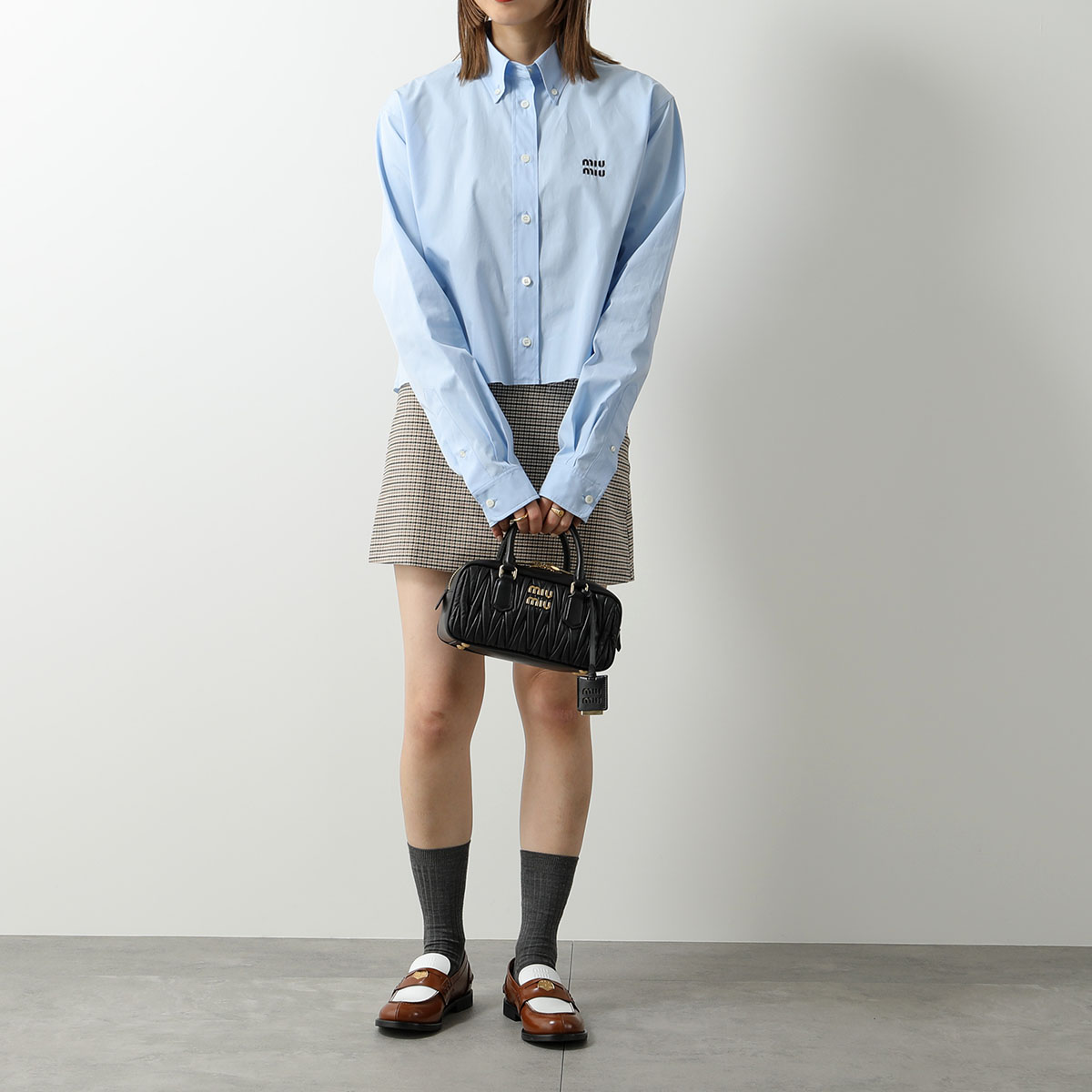 MIUMIU (ミュウミュウ) 新作 ショルダーバッグ アルカディ MATELASSE マテラッセ 5BB142 N88 レディース レザー ハンドバッグ 鞄 F0002/NERO