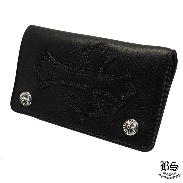 クロムハーツ 1ジップクロスボタンレザーウォレット クロスパッチ 財布