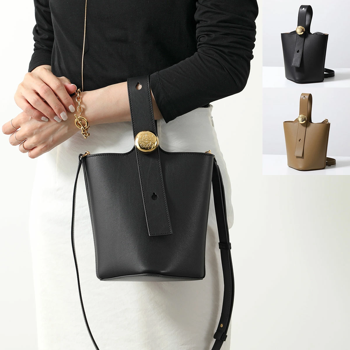 【2024年春夏新作】 LOEWE ロエベ ハンドバッグ PEBBLE BUCKET MINI ペブル バケット ミニ AANBBBMX01 レディース レザー ショルダーバッグ 鞄 カラー2色-高島屋オンラインストア - 公式