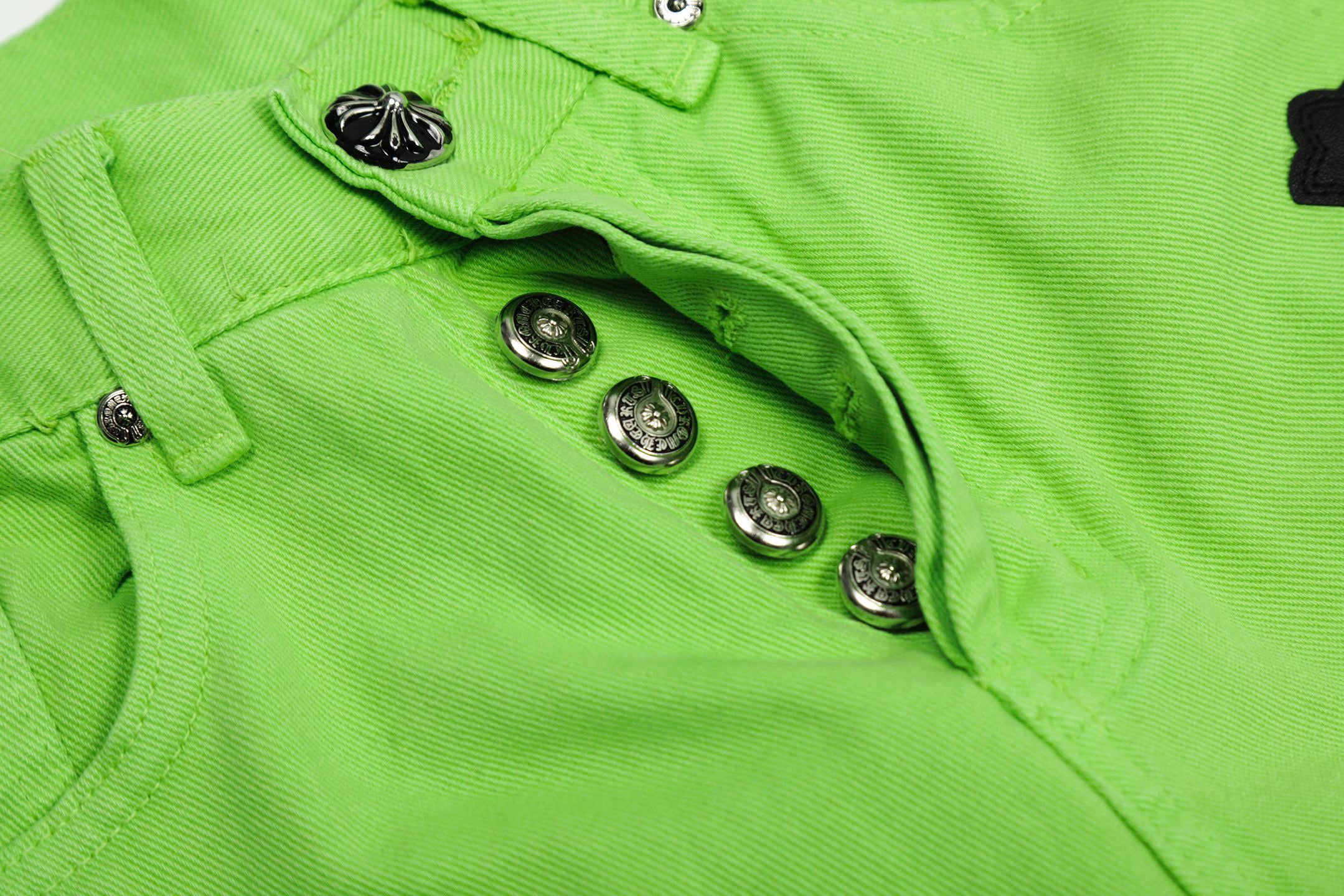 【Chrome Hearts】クロムハーツ 限定版 グリーンカウジーンズ