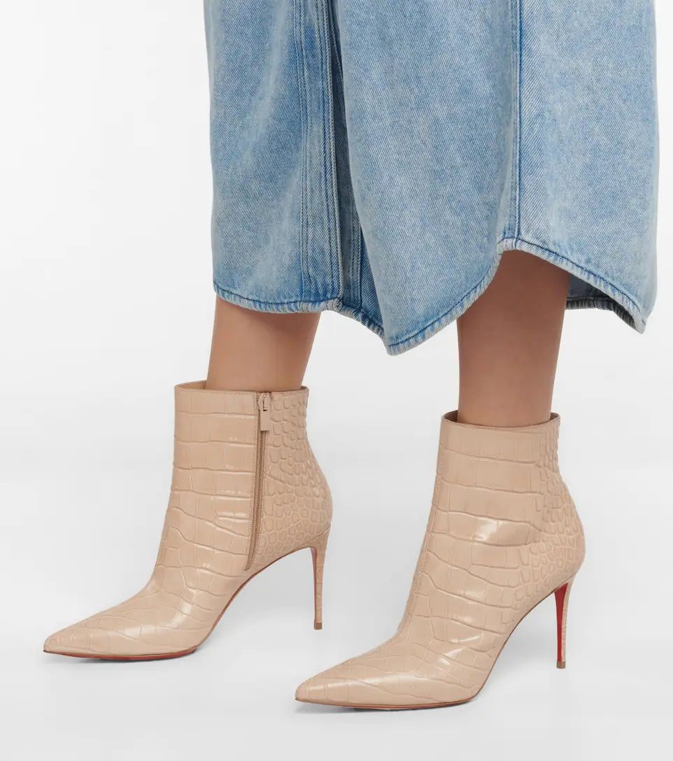 【Christian Louboutin】クリスチャン ルブタン Ankle Boots Croc-Effect 100 mm Pink Calfskin Leather-高島屋オンラインストア - 公式