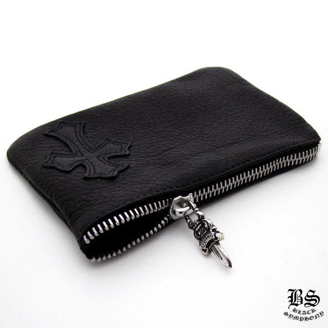 クロムハーツ コインパース 1クロスパッチ ブラック ヘビーレザー（小銭入れ/財布）