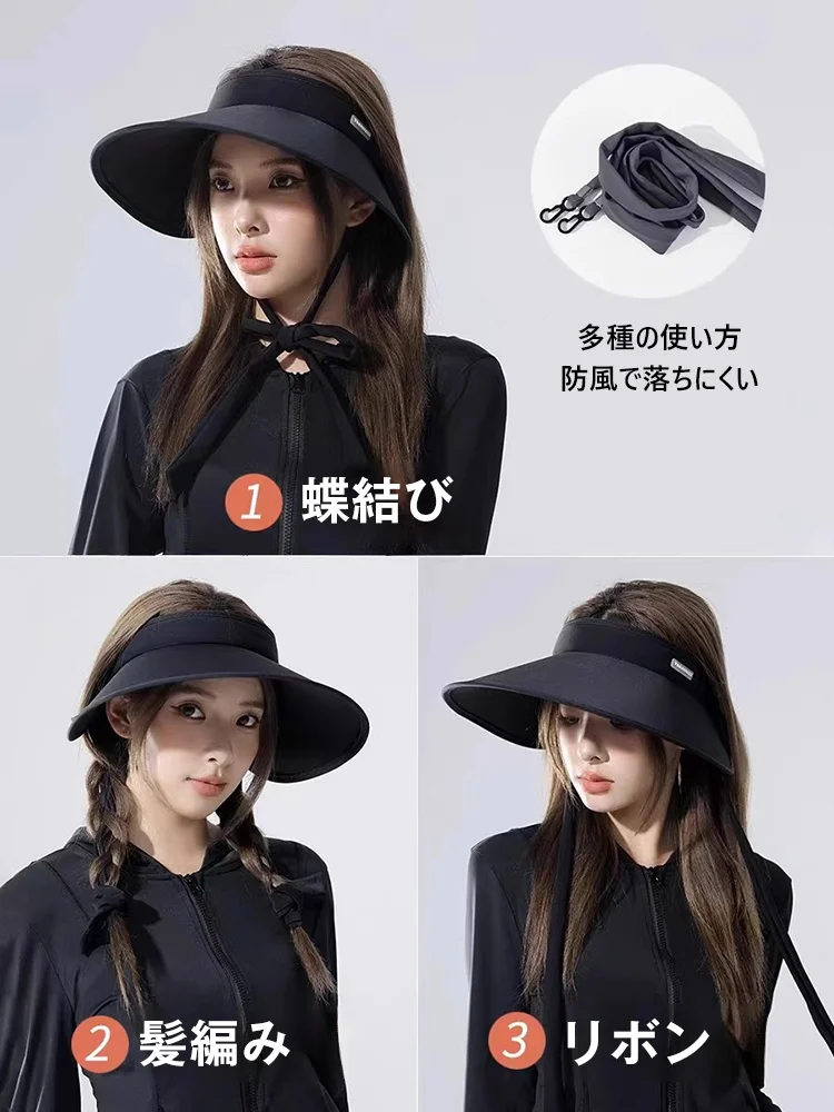 【ランニング キャップ】巻き収納可能の冷感UV対策つば広サンバイザー
